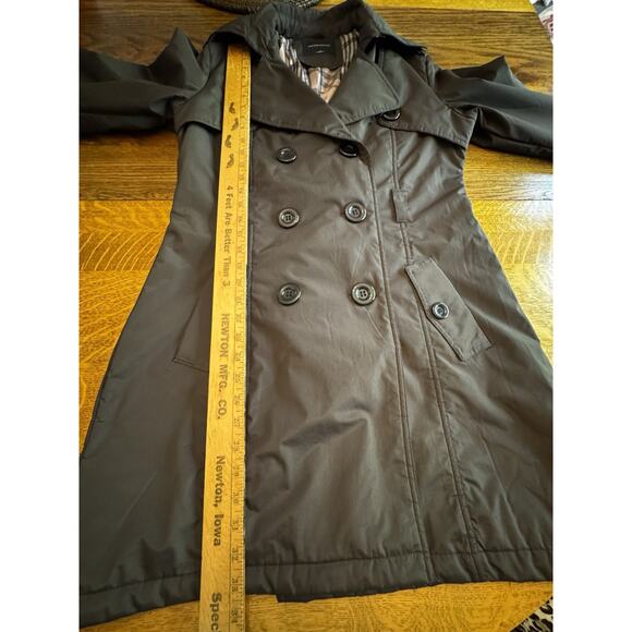 Safira Fashion Collection Women’s Trench Coat Button Front Brown Sz L No Belt - Picture 8 of 14
